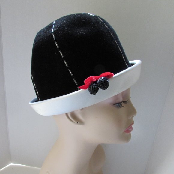 Vintage Bucket Style Hat Black & White main image 5